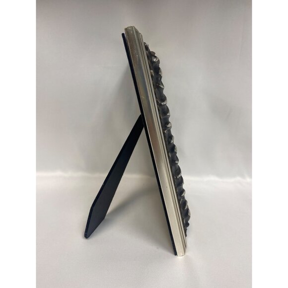 Green Tree Gallery Metal Wide Picture Frame 4"x6" Silver & Black Swirls Great - Picture 4 of 6